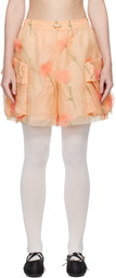 Simone Rocha Pink Layered Cargo Flap Shorts
