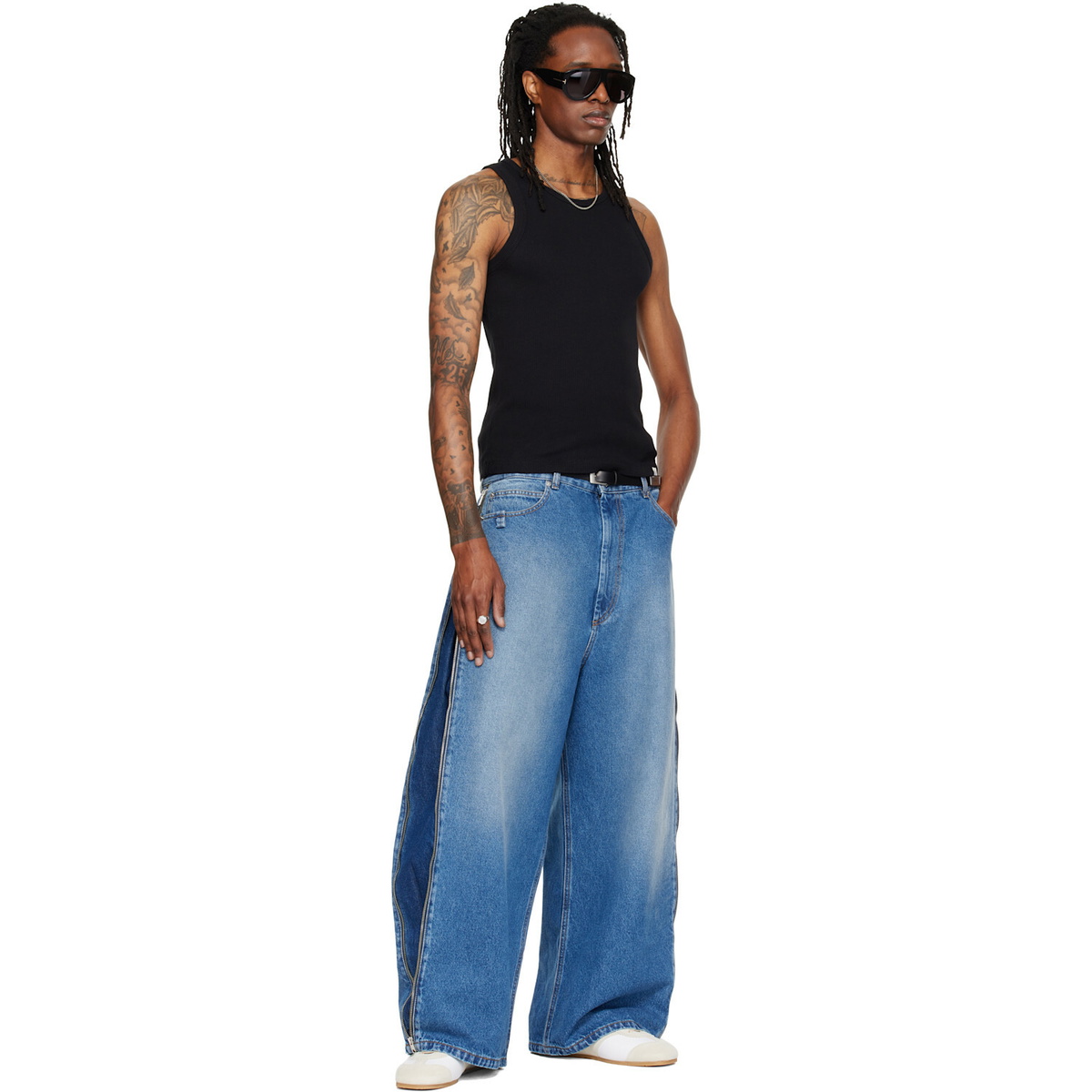 LU'U DAN Blue Side Zip Jeans