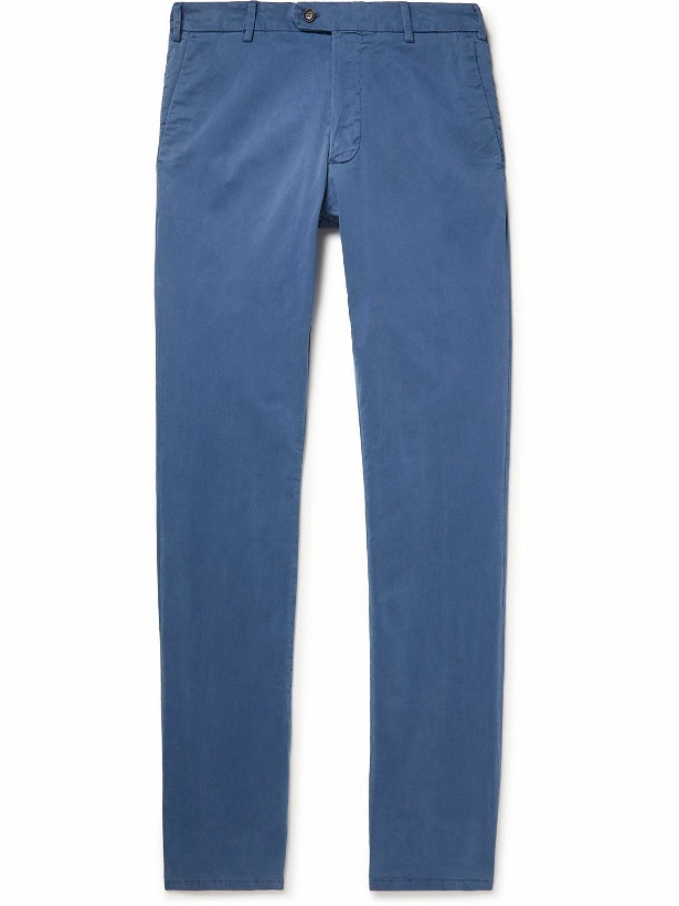 Photo: Peter Millar - Concorde Garment-Dyed Stretch-Cotton Twill Trousers - Blue