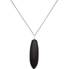 Saint Laurent Silver and Black Surfboard Pendant Necklace