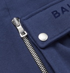 Balmain - Tapered Logo-Print Loopback Cotton-Jersey Sweatpants - Blue