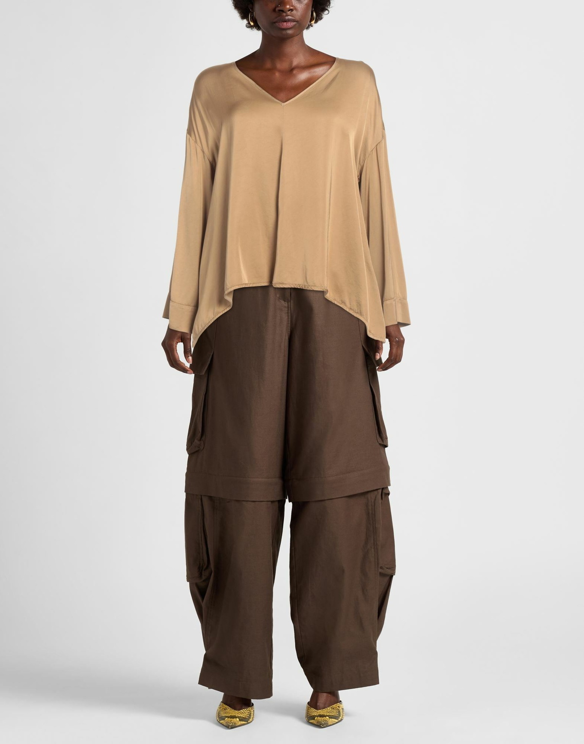 Manila Grace Womens Top in Camel