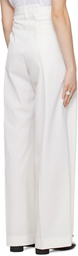 MM6 Maison Margiela Off-White Asymmetric Waistband Trousers