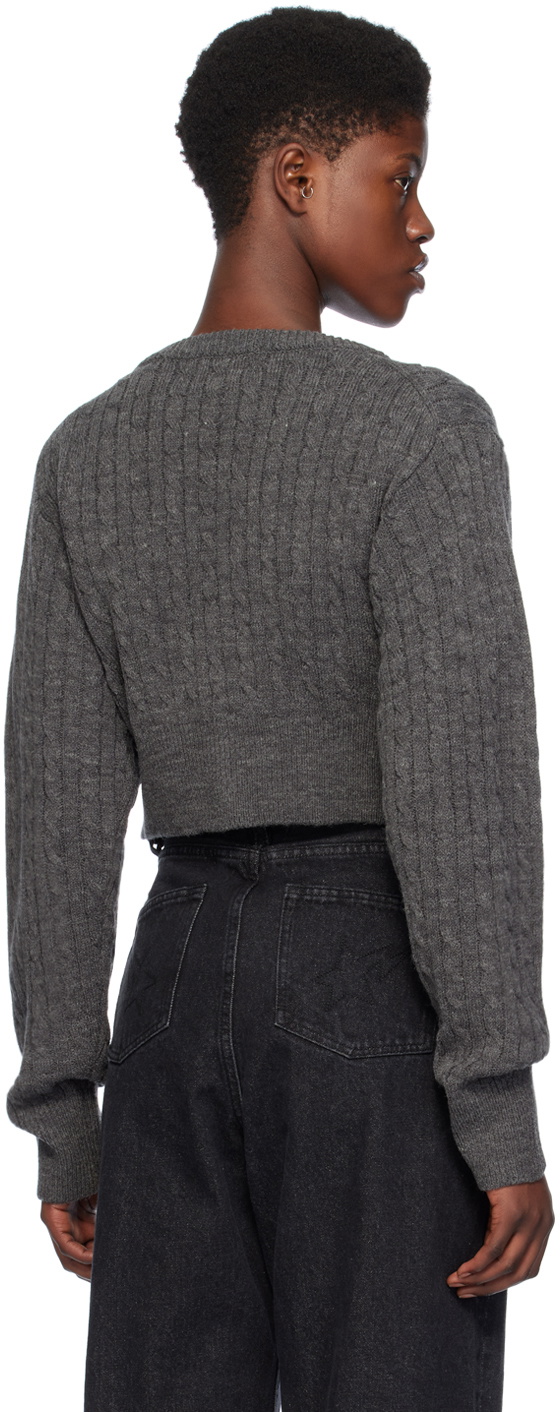 BAPE Grey Cropped Cardigan