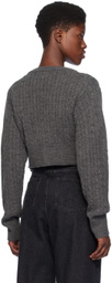 BAPE Grey Cropped Cardigan