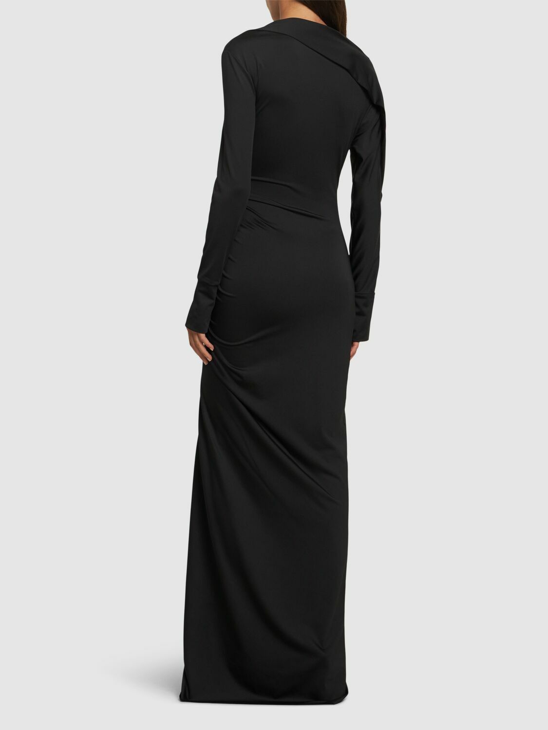 VICTORIA BECKHAM Slash-neck Jersey Gown Victoria Beckham