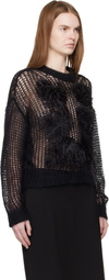 The Attico Black Light Mohair Feather Sweater