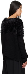 Junya Watanabe Black Mole Jersey Hand Knitting Wool Rib Sweater