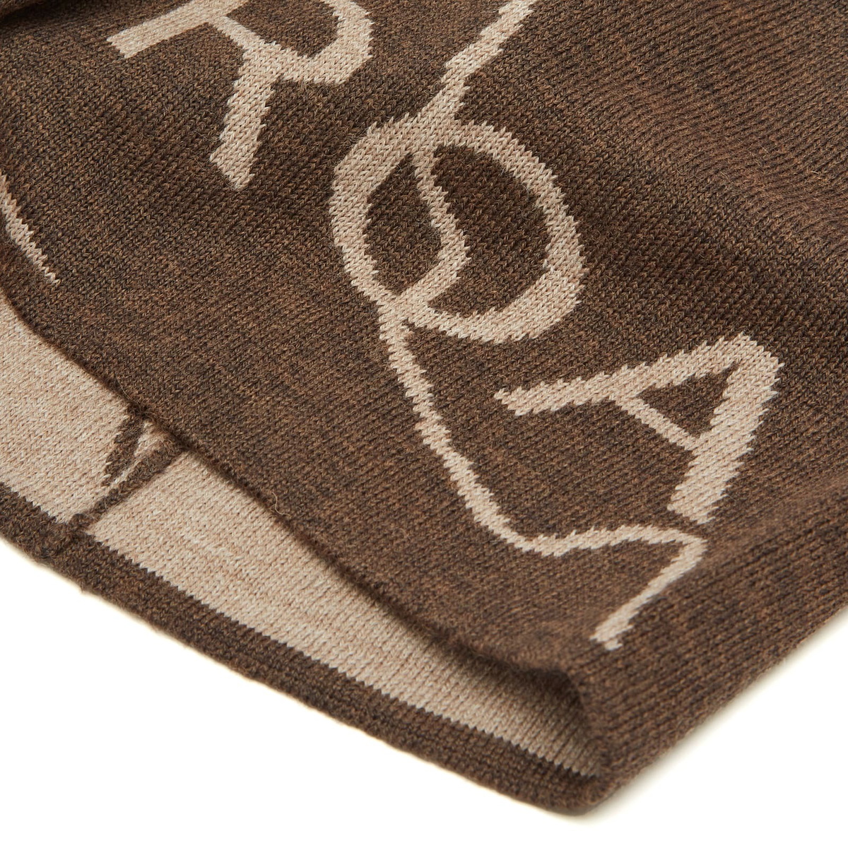 ROA Men's Logo Beanie in Dark Brown ROA