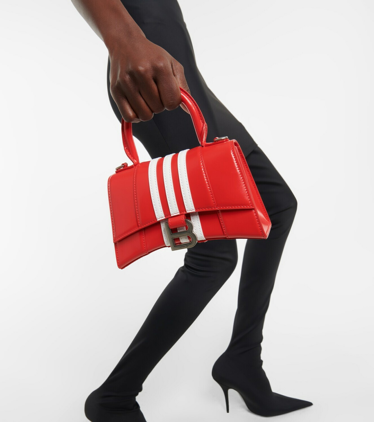 Balenciaga - x Adidas Hourglass XS leather crossbody bag