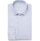 Etro - Light-Blue Slim-Fit Striped Cotton-Poplin Shirt - Blue
