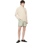 HOMME PLISSÉ ISSEY MIYAKE Green & Beige Stripe Jersey Shorts