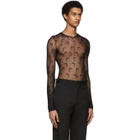 Marine Serre Black Jacquard Crochet Moon T-Shirt