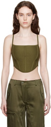 DRAE Khaki Curved Tank Top