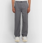 Balenciaga - Wide-Leg Checked Cotton Drawstring Trousers - Men - Gray