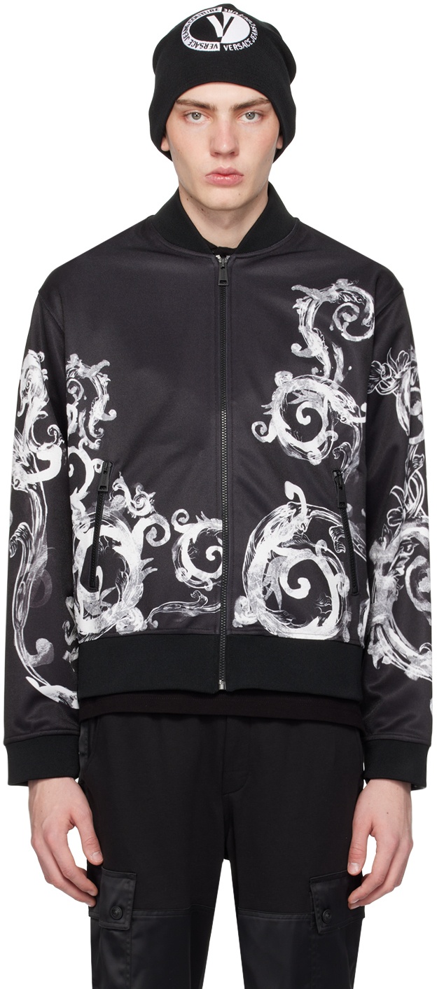 Photo: Versace Jeans Couture Black Watercolor Couture Bomber Jacket