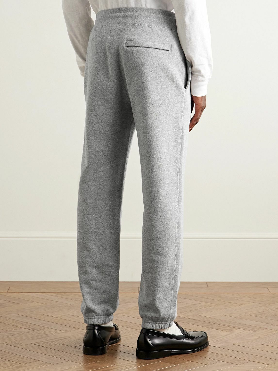 Noah - Core Tapered Logo-Embroidered Cotton-Jersey Sweatpants - Gray