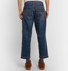 Beams - Embroidered Distressed Denim Jeans - Men - Indigo