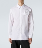 Simone Rocha Floral-appliqué cotton poplin shirt
