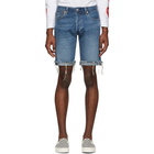 Levis Blue Denim 501 Original-Fit Cut-Off Shorts