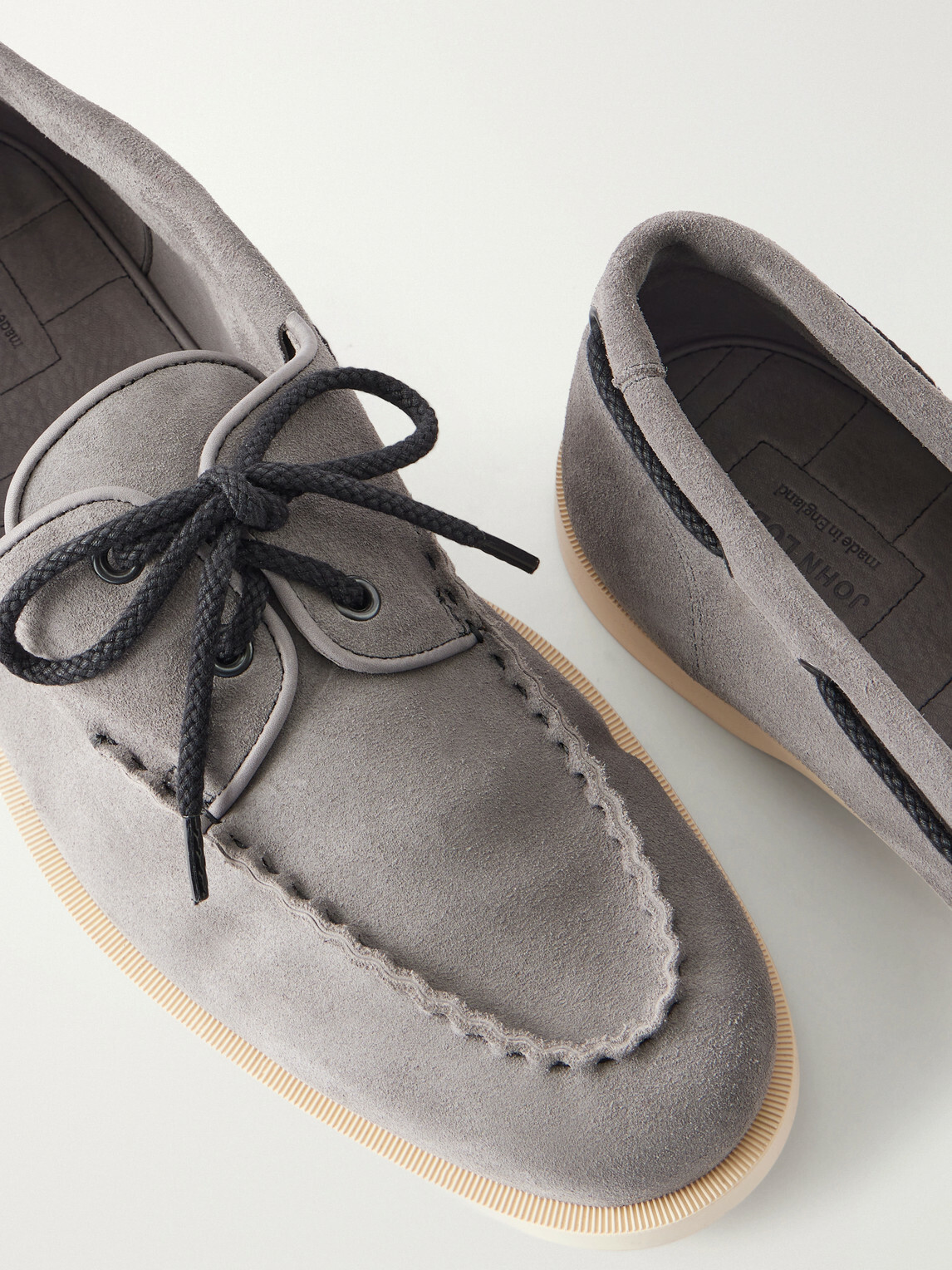 John Lobb - Foil Suede Boat Shoes - Gray
