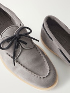 John Lobb - Foil Suede Boat Shoes - Gray