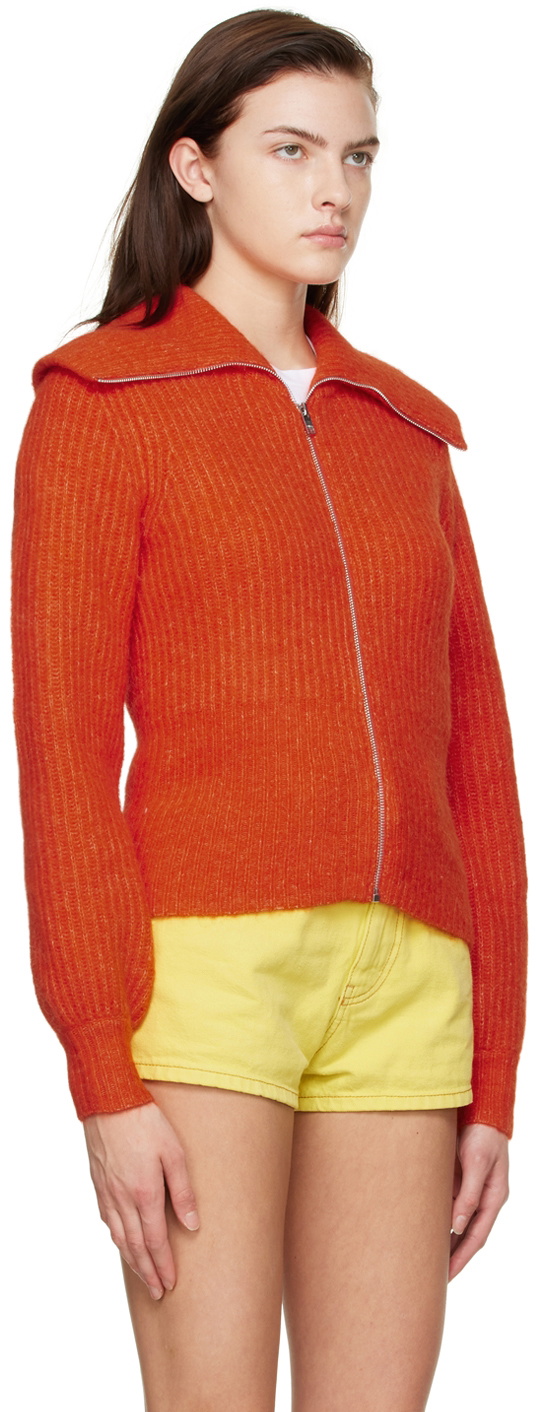 GANNI Orange Alpaca & Merino Wool Jacket