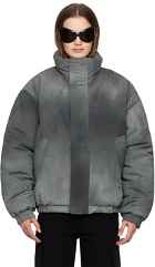 Acne Studios Gray Garment-Dyed Puffer Jacket