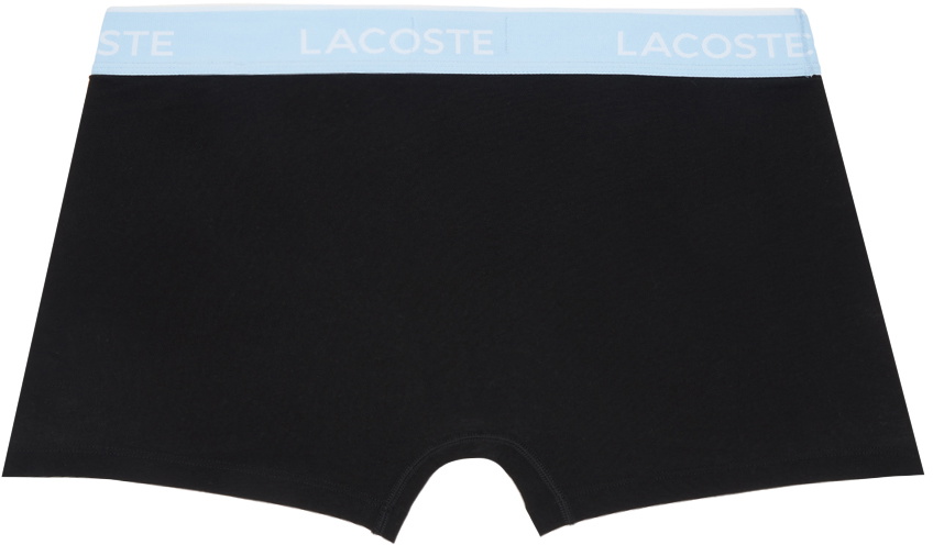 Lacoste Three-Pack Black Contrast Waist Boxer Briefs