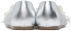 Simone Rocha Silver Bell Charm Crochet Ballerina Flats
