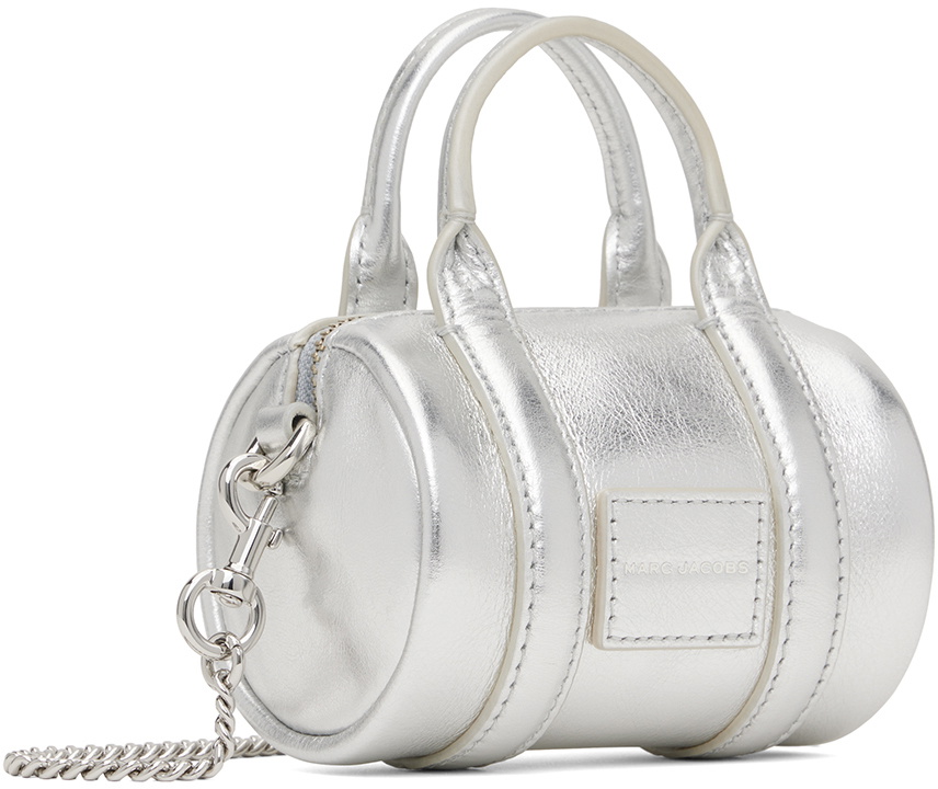 『未使用級』MARC JACOBS ナノダッフル ショルダーバッグ　シルバー Marc Jacobs Silver 'The Metallic Nano Duffle Crossbody' Bag Marc