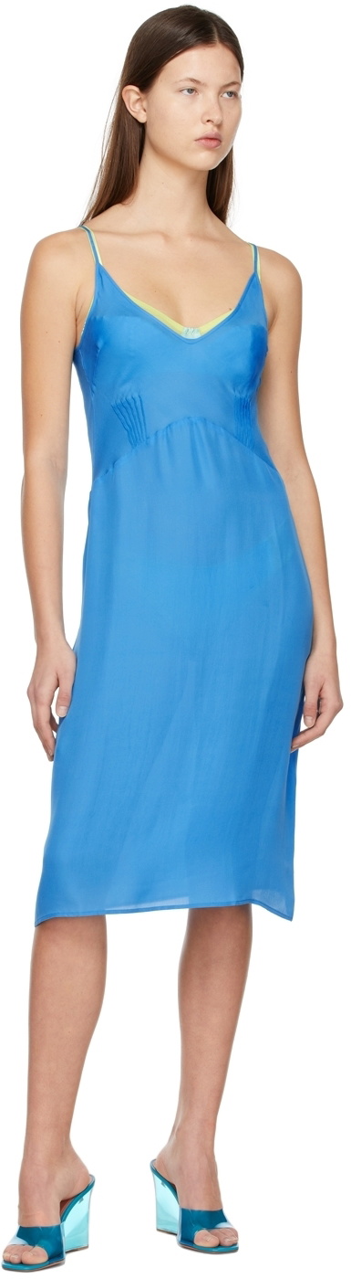 Araks Blue Cadel Slip Mid Length Dress