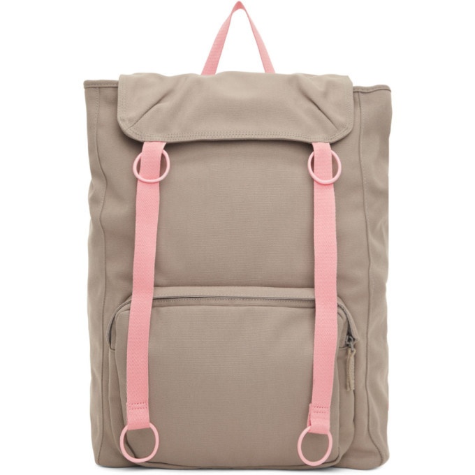 Photo: Raf Simons Grey and Pink Eastpak Edition Topload Loop Backpack