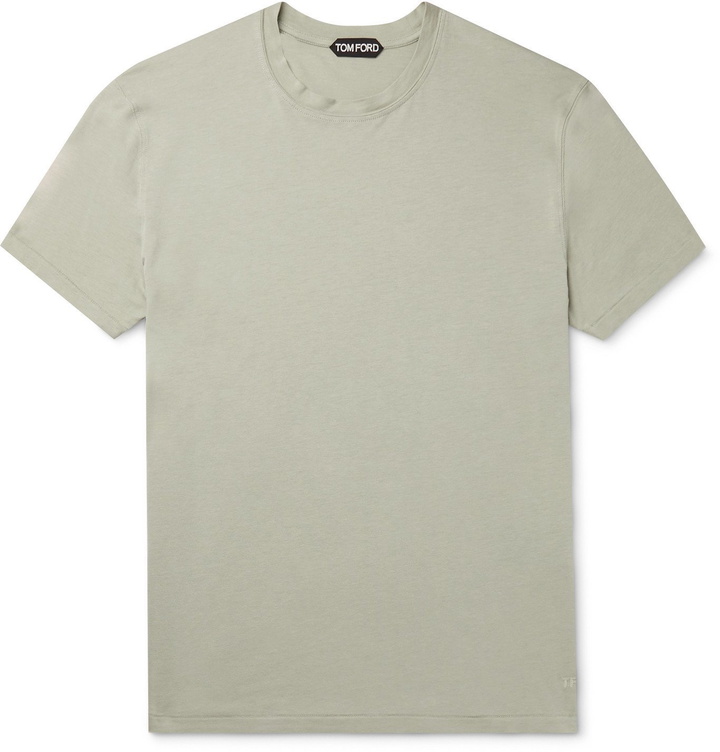 Photo: TOM FORD - Lyocell and Cotton-Blend Jersey T-Shirt - Green