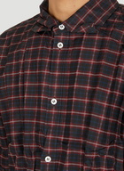 Crease Effect Check Shirt in Black