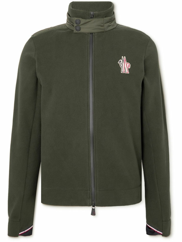 Photo: Moncler Grenoble - Shell-Trimmed Fleece Down Ski Jacket - Green