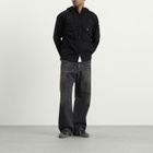 Stone Island Men's Organic Cotton Twill Hooded Jacket in Black