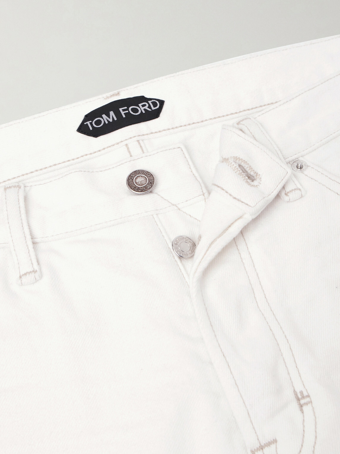 TOM FORD - Straight-Leg Selvedge Jeans - White