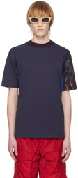 Dries Van Noten Navy Patchwork Sleeve T-Shirt