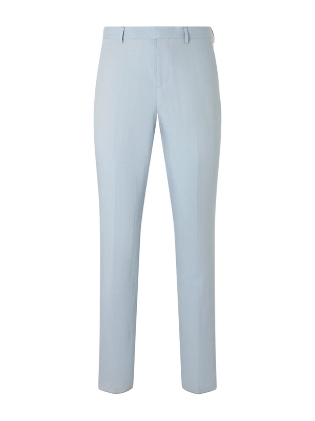 Photo: Paul Smith - Slim-Fit Tapered Linen Suit Trousers - Blue