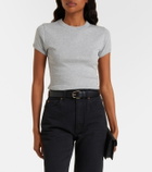 Saint Laurent Cassandre ribbed-knit cotton T-shirt