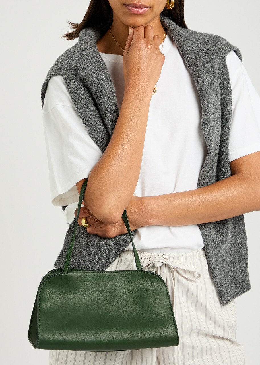 The Row Peggy Leather Clutch - Green - One Size The Row