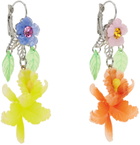 I'm Sorry by Petra Collins SSENSE Exclusive Pink & White Tarina Tarantino Edition Paradise Orchid Mismatch Earrings