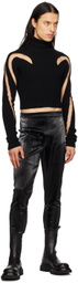 Mugler Black Embossed Trousers