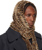 Dries Van Noten Brown Hooded Scarf