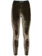 TOM FORD - Stretch Velvet Logo Leggings