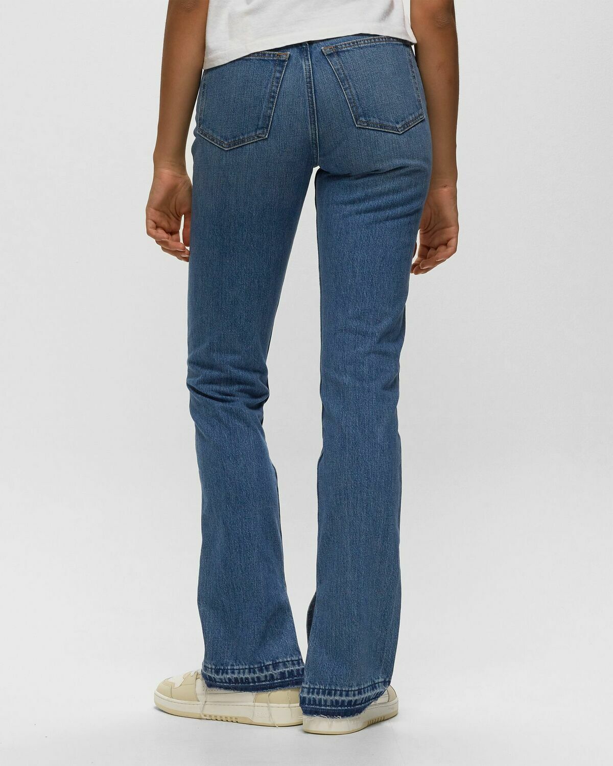 Re/Done 70 S High Rise Skinny Boot Blue Jeans