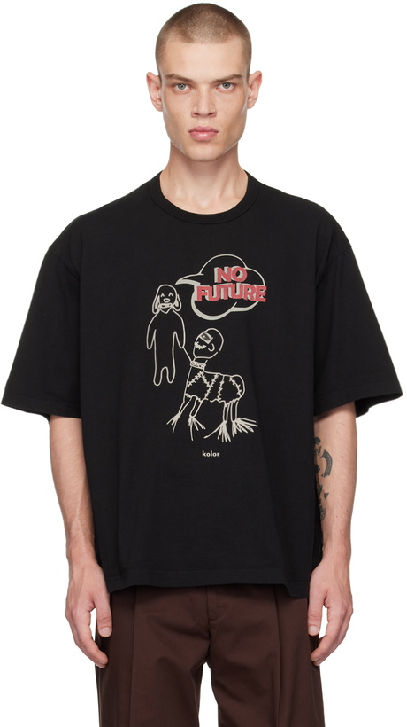 Photo: kolor Black Graphic T-Shirt