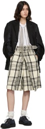 Comme des Garçons Homme Plus Flared Wool Houndstooth Check Shorts