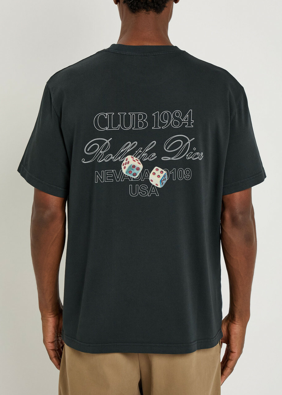 Club 1984 Roll The Dice Printed Cotton T-shirt Black